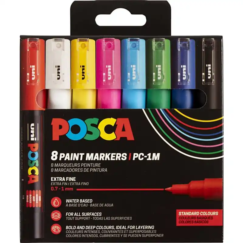 Posca acrylmarker – PC-1MC set 8 Koopje