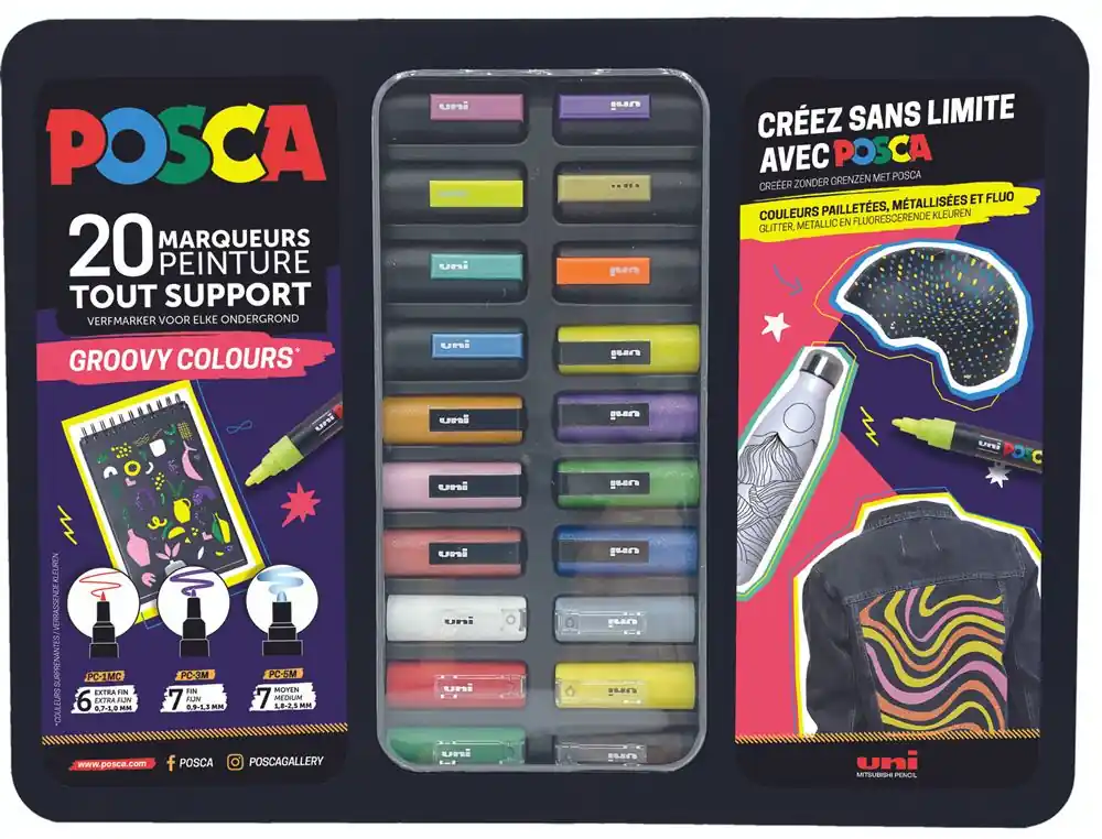 Exclusieve Aanbieding Posca acrylmarker – blik groovy colours