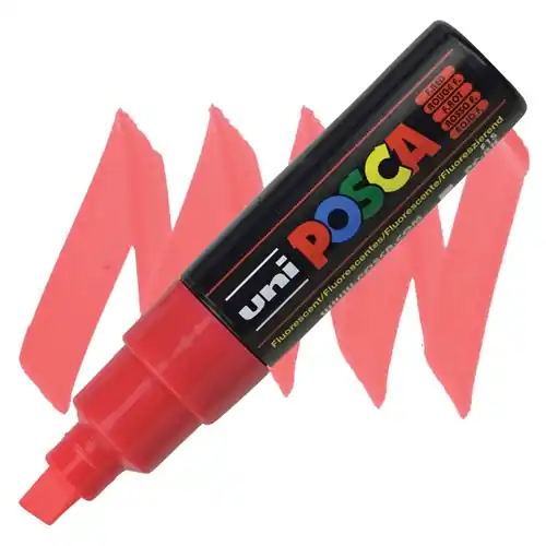 Op = Op Posca acrylmarker – PC-8K 8mm – 15 fluo rood