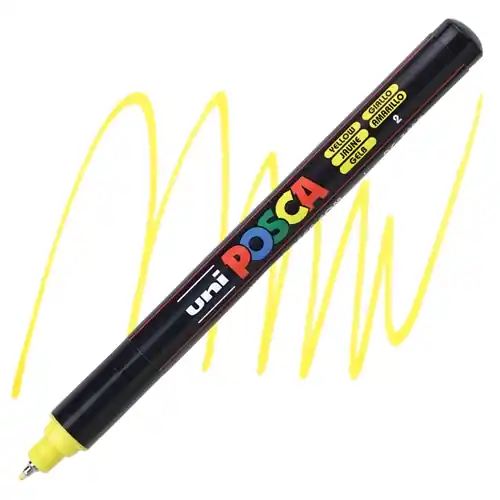 Posca acrylmarker – PC-1MR 0.7mm – 2 geel Snelle Levering
