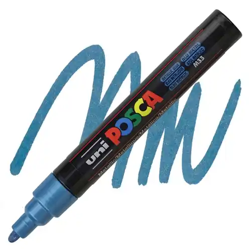 Posca acrylmarker – PC-5M 1.8-2.5mm – 33 metallic blauw Koopje