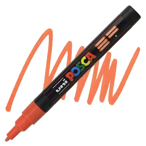 Tijdelijk Beschikbaar Posca acrylmarker – PC-3M 0.9-1.3mm – 4 donkeroranje