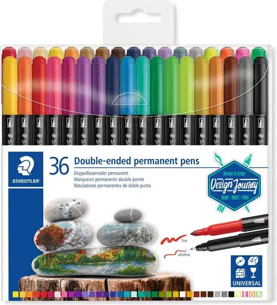 Superprijs Staedtler twin-tip permanent stift set 36