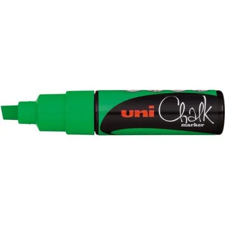 Gereduceerde Prijs Uni-ball chalk krijtmarker met schuine punt – 8K fluor groen