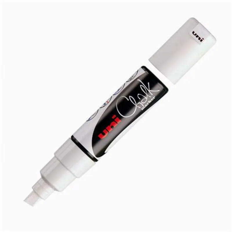 Uni-ball chalk krijtmarker met schuine punt – 8K wit Direct Verzonden