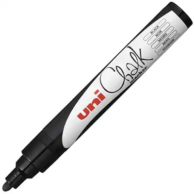 Uni-ball chalk krijtmarker met conische punt – 5M zwart Alleen Vandaag