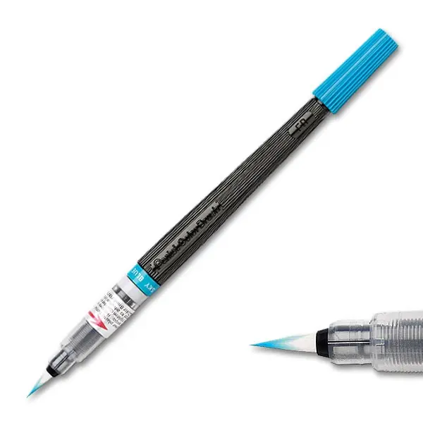 Pentel penseelstift incl. vulling hemelsblauw Seizoensaanbieding