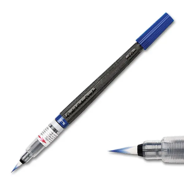 Gereduceerde Prijs Pentel Penseelstift incl. vulling blauw