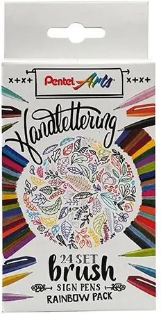 Weekendaanbieding Pentel Brush Sign SES15C 24 Set Rainbow Pack