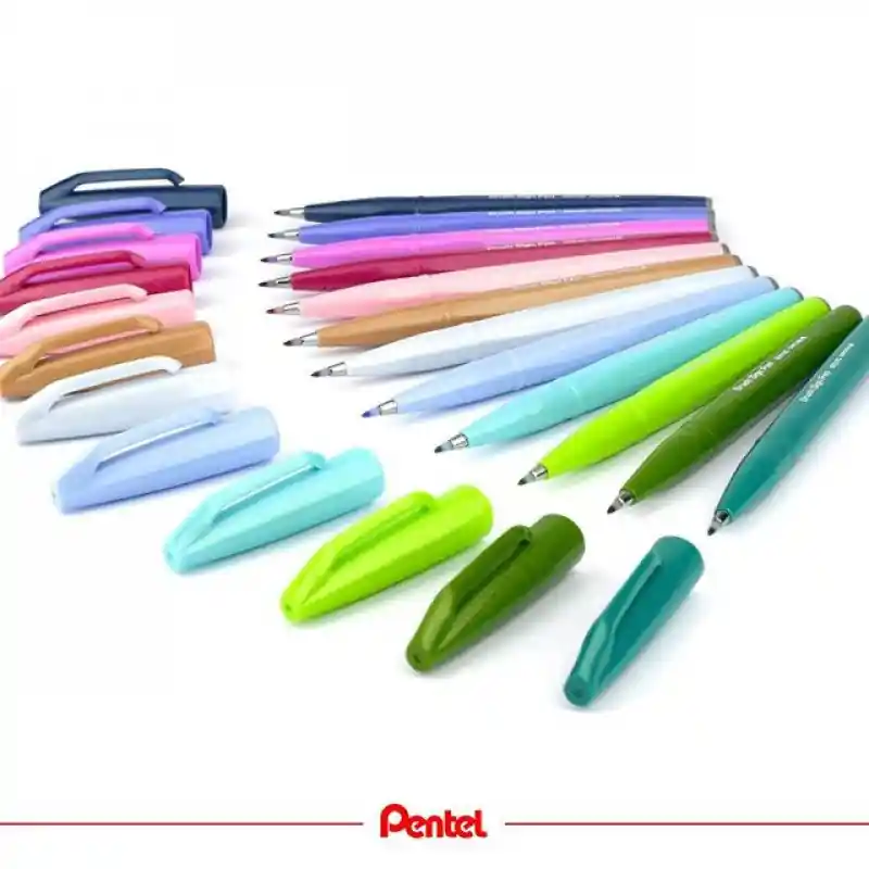 Pentel Brush Sign SES15C 12 Set Pastel Colours Laatste Versie