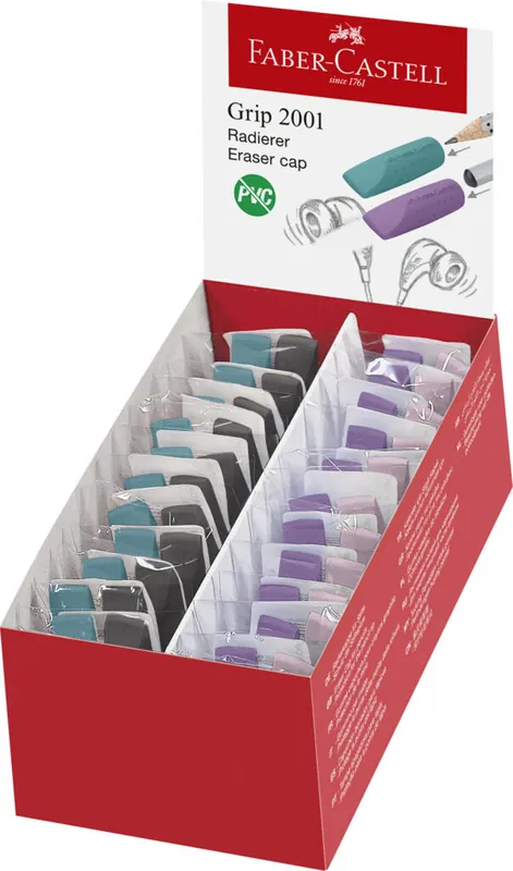 Betrouwbaar Faber-Castell Gumdop – paars/roze – zwart/turquoise- set 2