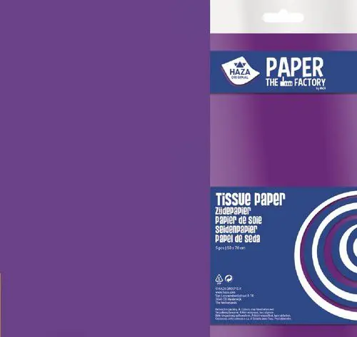 HAZA zijdevloei 50×70 5 vel gevouwen – 185931 paars Premium