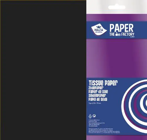 Speciale Aanbieding HAZA zijdevloei 50×70 5 vel gevouwen – 185959 zwart