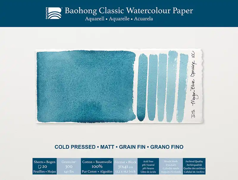Aanbieding Baohong classic watercolour paper – cold pressed – 31×41