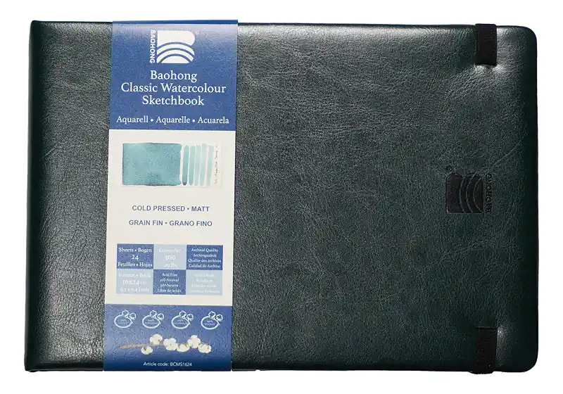 Laatste Versie Baohong classic watercolour sketchbook – cold pressed – 16×24