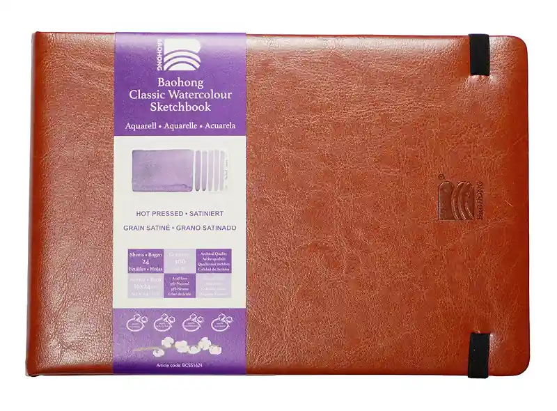 Exclusieve Aanbieding Baohong classic watercolour sketchbook – hot pressed – 16×24