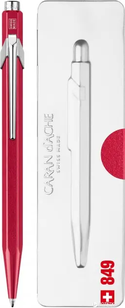 Aanbieding Caran d'ache 849 Popline – metallic red (wit doosje/zwart detail)