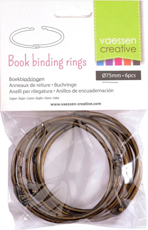 Vaessen Creative bindring – 75mm koper 6 stuks Gratis Retour