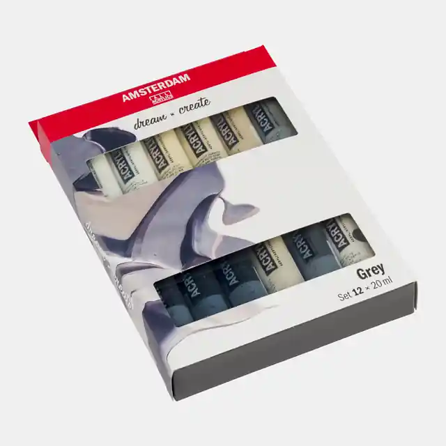 Amsterdam standaard acrylverf – set 12 x 20ml grey Snelle Levering