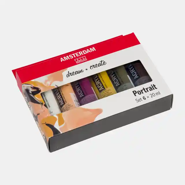 Premium Amsterdam standaard acrylverf – set 6 x 20ml portrait