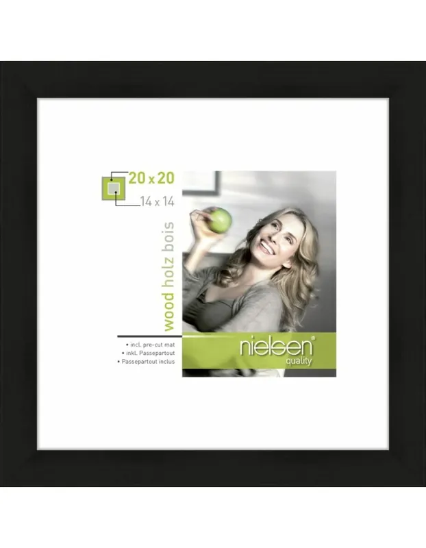 Must-Have Nielsen wissellijst Apollo 20 x 20 zwart incl. passe-partout