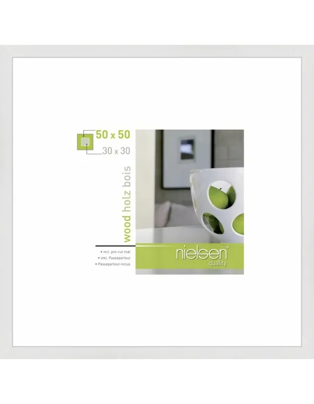 Wissellijst Nielsen Apollo 50 x 50 wit incl. passe-partout Betaalbaar