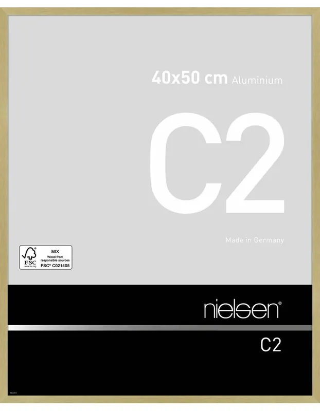 Wissellijst Nielsen C2 40×50 – brushed frosted gold Weekendaanbieding