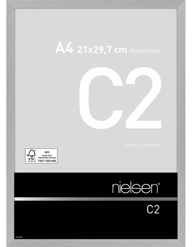 Betrouwbaar Nielsen wissellijst C2 A4 – metalic zilver