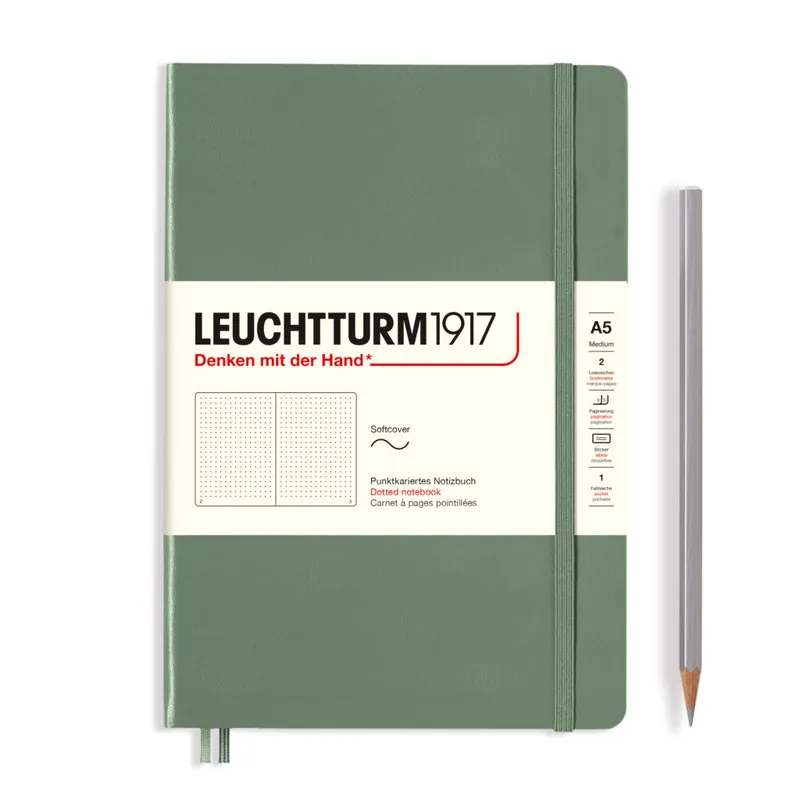 Premium Leuchtturm1917 soft cover medium A5 – dotted – olive