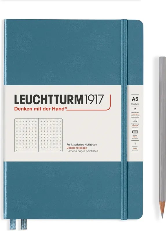 Nu Kopen Leuchtturm1917 medium – dotted – stone blue