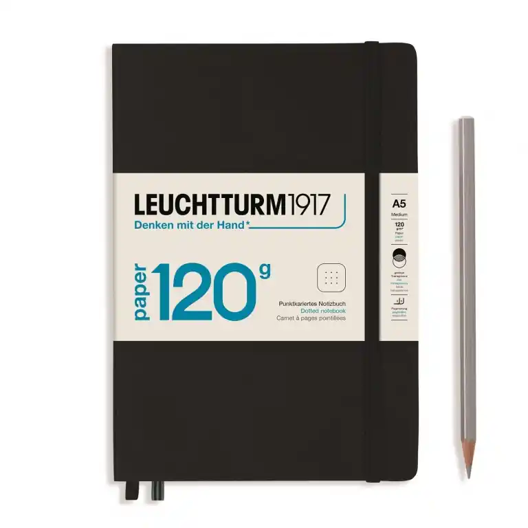 Koop Vandaag Leuchtturm1917 medium – dotted – black A5 120 grams