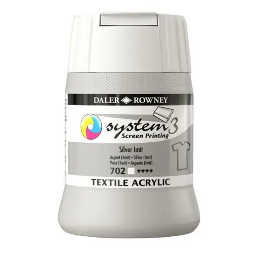 Seizoensaanbieding DalerRowney System3 screenprinting textiel 250ml – 702 silver (imitatie)
