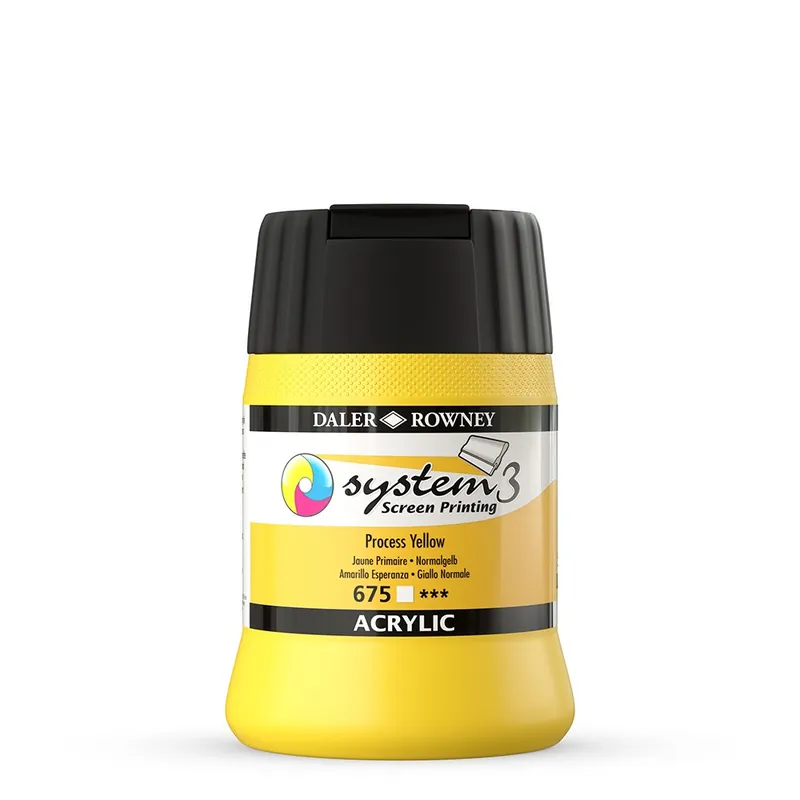 Laatste Kans DalerRowney System3 screenprinting Acryl 250ml – 675 Process Yellow