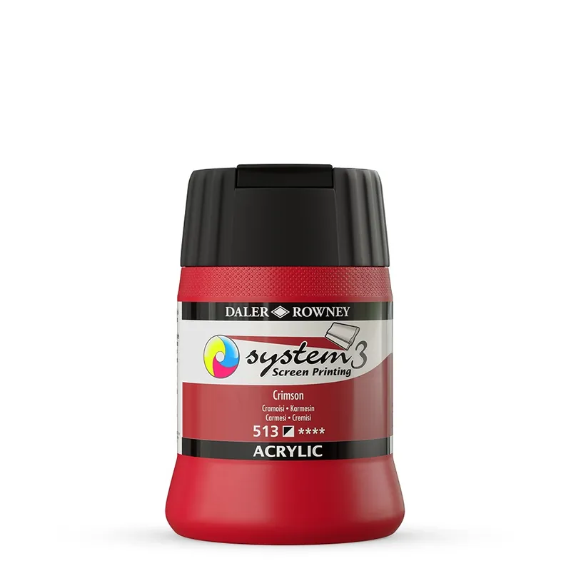 Aanbieding DalerRowney System3 screenprinting Acryl 250ml – 513 crimson