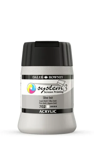Aanbieding DalerRowney System3 screenprinting Acryl 250ml – 702 Silver Imit