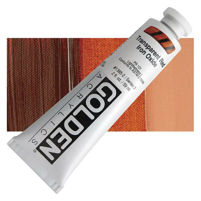 Hoge Kwaliteit Golden heavy body acryl 60ml – S3 – 1385 transparent red iron oxide