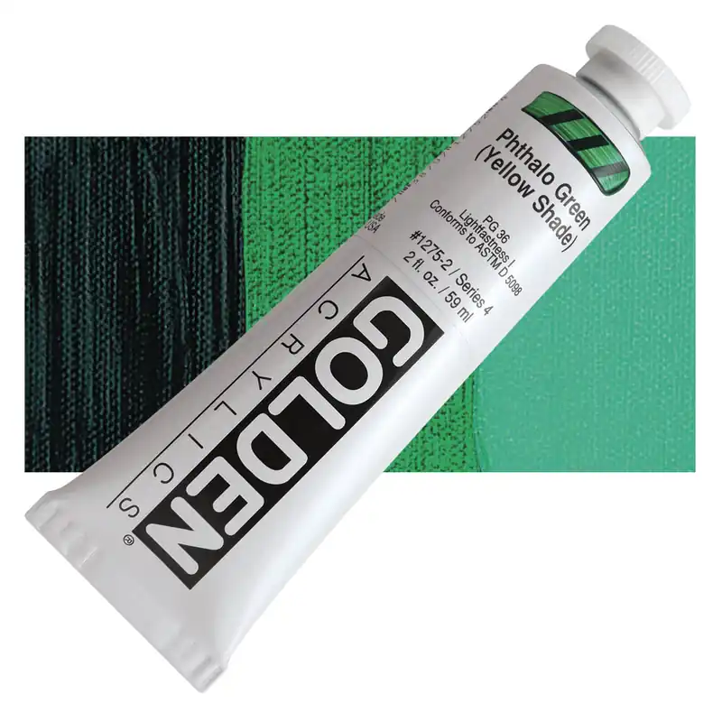 Seizoensaanbieding Golden heavy body acryl 60ml – S4 – 1275 phthalo green (yellow shade)