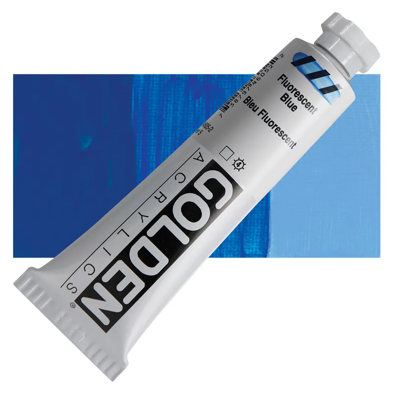 Golden heavy body acryl 60ml – S5 – 4605 fluorescent blue Finale Uitverkoop