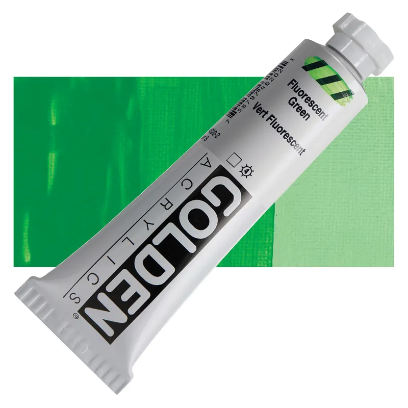 Golden heavy body acryl 60ml – S5 – 4620 fluorescent green Merkproduct