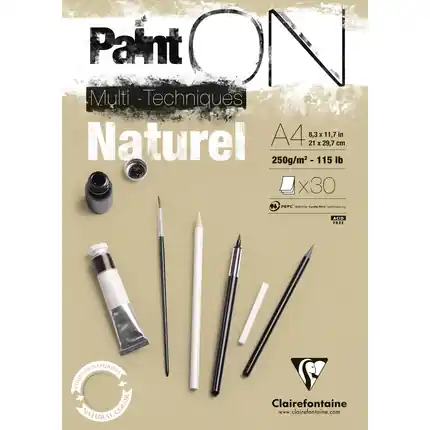 Clairefontaine Paint on naturel A4 250gr Voordeelprijs