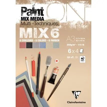 Clairefontaine Paint on – Mix6 kleur A3 250gr Direct Beschikbaar