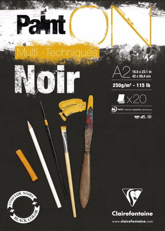 Clairefontaine Paint on noir A2 250gr Laatste Versie