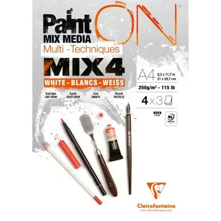 Merkproduct Clairefontaine Paint on – Mix4 whites A4 250gr