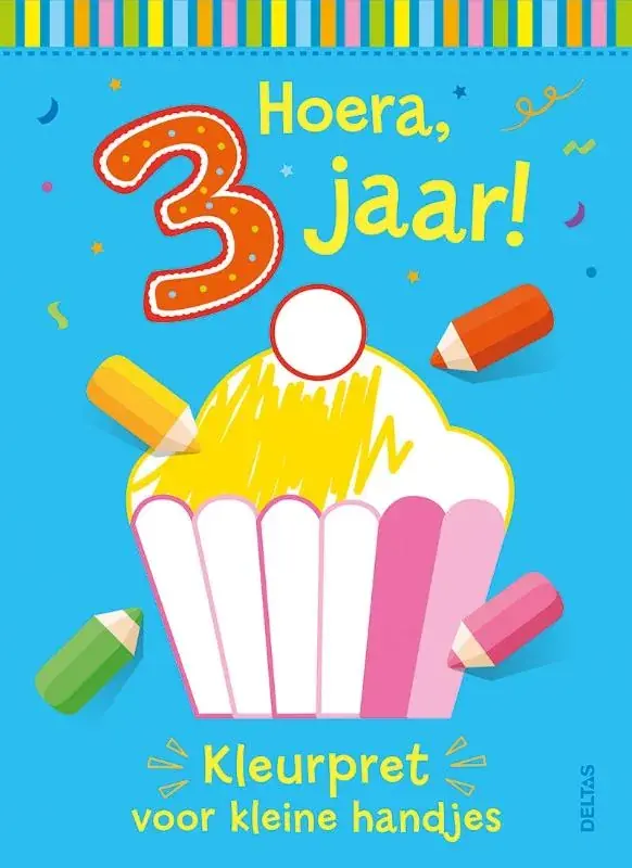 Fabrieksprijs Hoera, 3 jaar! Kleurpret voor kleine handjes