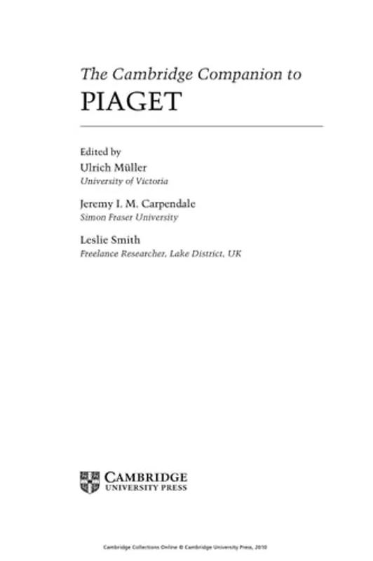 The Cambridge Companion to Piaget - Ulrich Müller Gecertificeerd