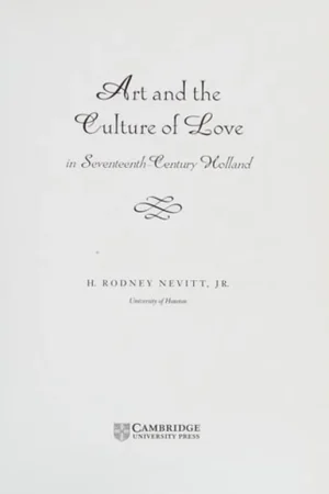 Veilige Betaling Art and the Culture of Love in Seventeenth-Century Holland - H. Rodney Nevitt Jr.