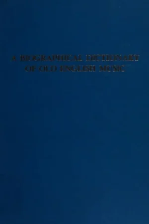 A Biographical Dictionary Of Old English Music - Jeffrey Pulver Hete Deal