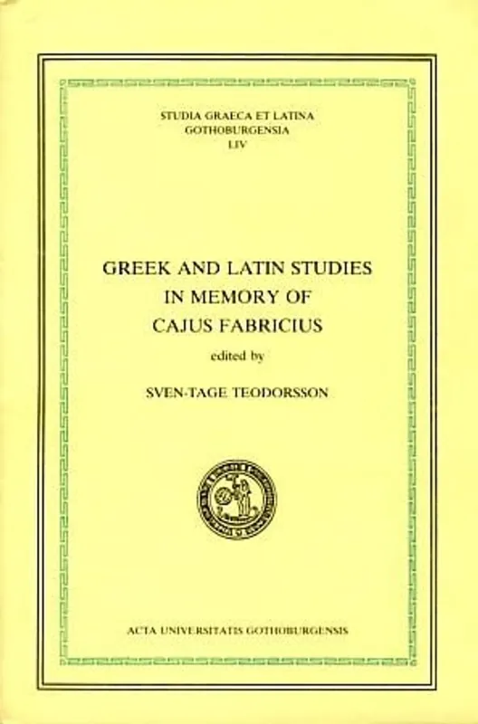 Gratis Verzending Greek and Latin studies in memory of Cajus Fabricius (Studia Graeca et Latina Gothoburgensia) - Sven-Tage Teodorsson (ed)