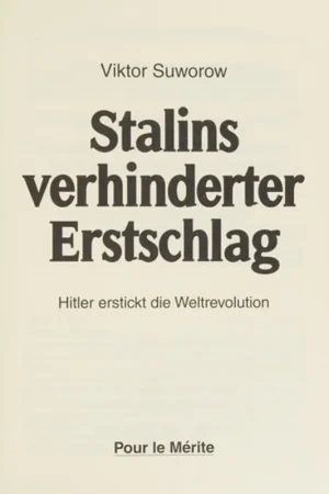 Beperkte Voorraad Stalins verhinderter Erstschlag. Hitler erstickt die Weltrevolution. - Viktor Suvorov