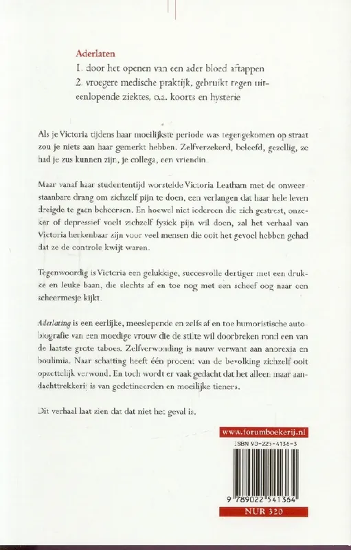 Aderlating - Victoria Leatham Gratis Retour